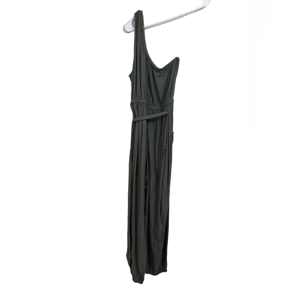 American Eagle Linen Blend One Shoulder Jumpsuit